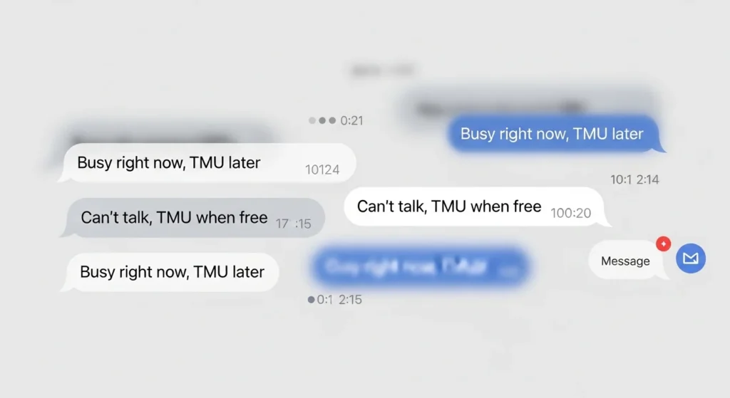 Examples of TMU Meaning in Text in Sentences