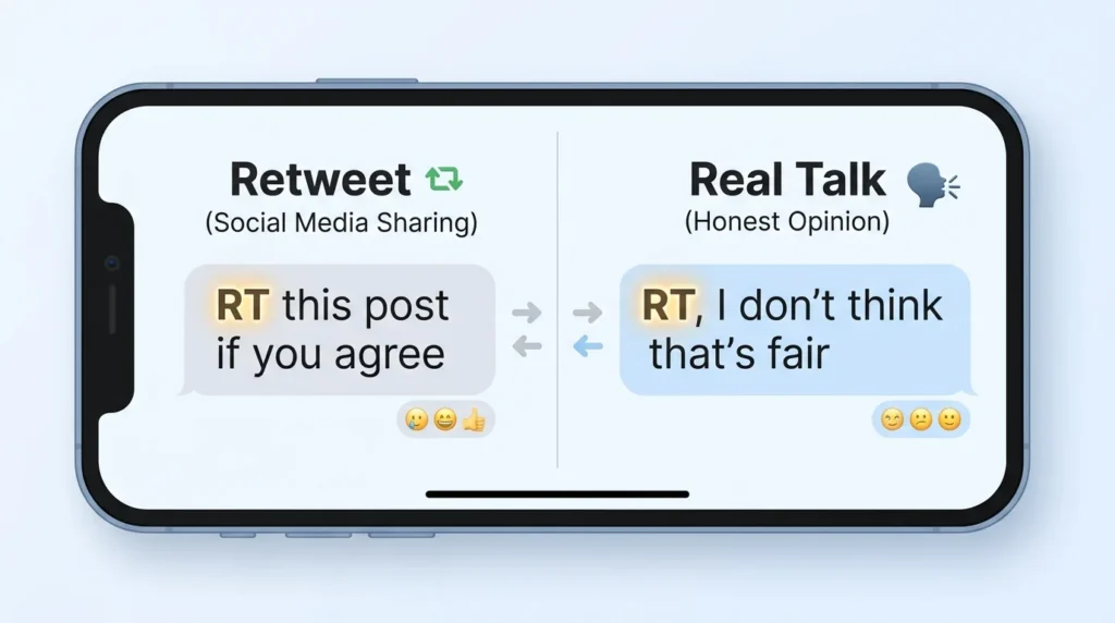 RT Meaning in Text