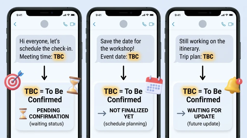 What Does TBC Meaning in Text
