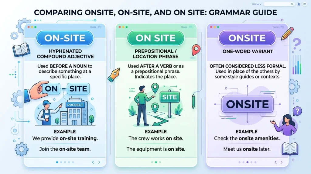 Onsite vs On Site vs On-Site